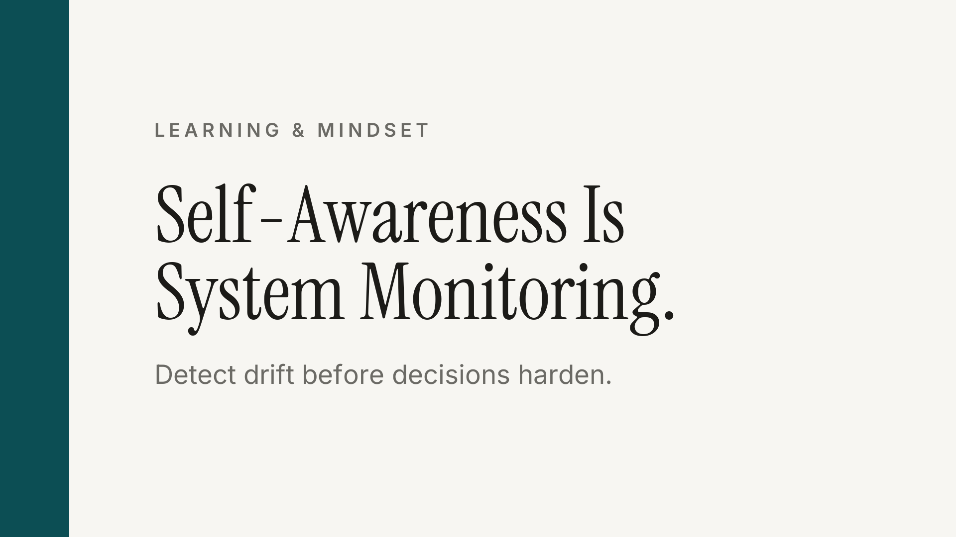 Self-Awareness Is Not Introspection. It Is System Monitoring.