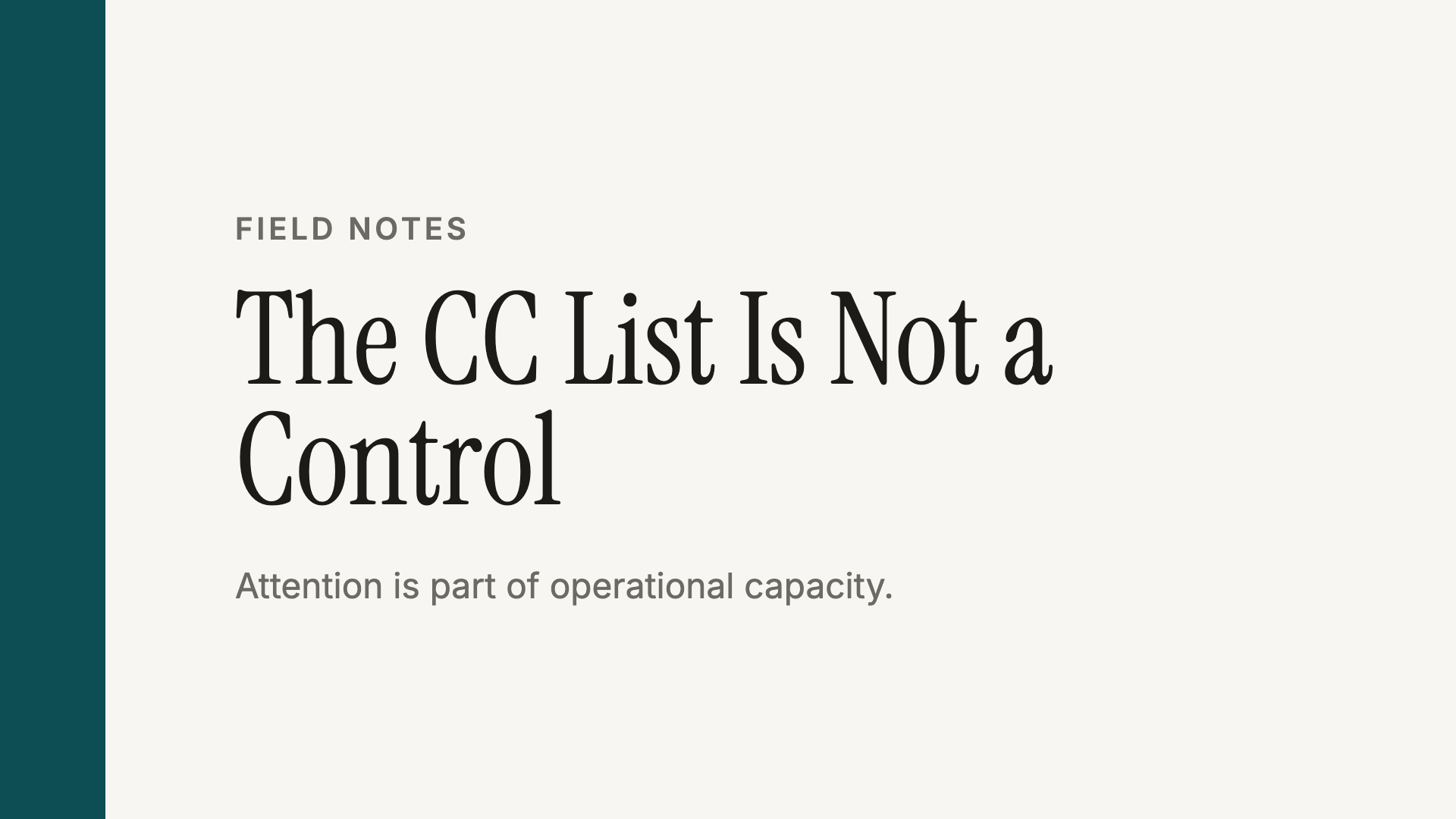 The CC List Is Not a Control